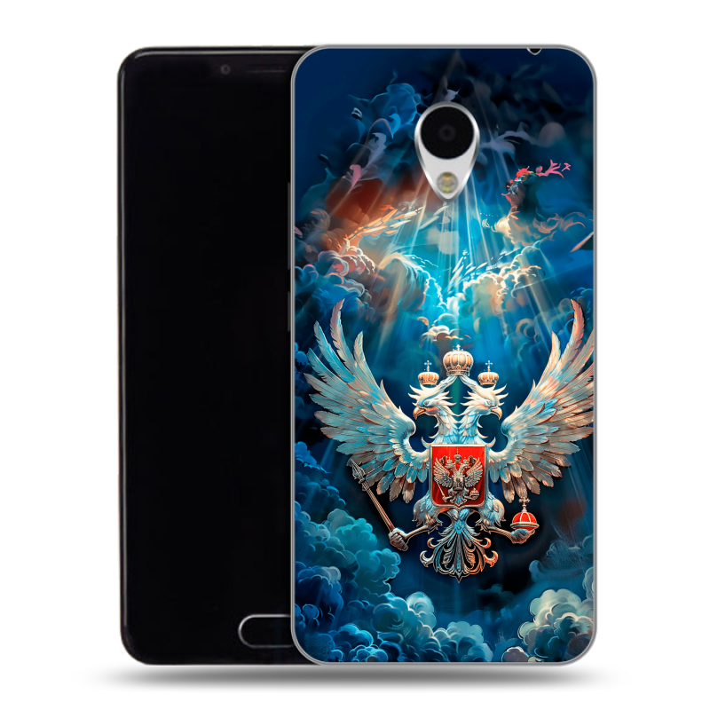 Пластиковый чехол на Meizu M3 с принтом Герб флаг России Пластиковый чехол на Meizu M3 с принтом Герб флаг России
