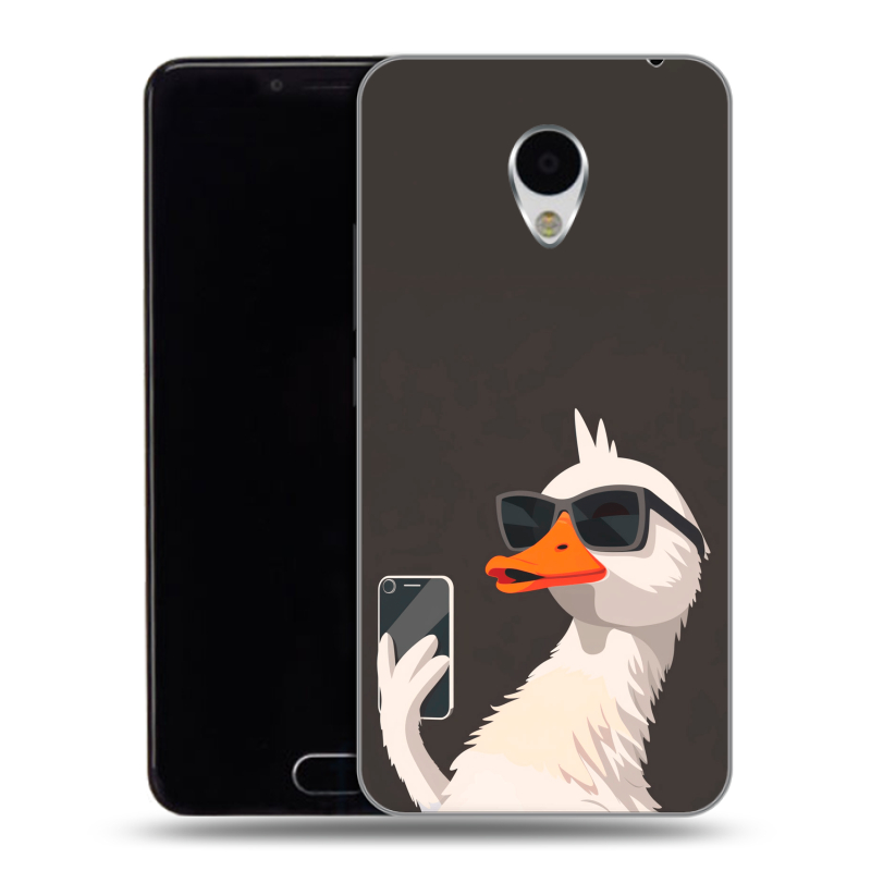 Пластиковый чехол на Meizu M3 с принтом утка в очках Пластиковый чехол на Meizu M3 с принтом утка в очках