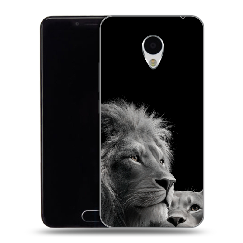 Пластиковый чехол на Meizu M3 с принтом Лев кошки Пластиковый чехол на Meizu M3 с принтом Лев кошки