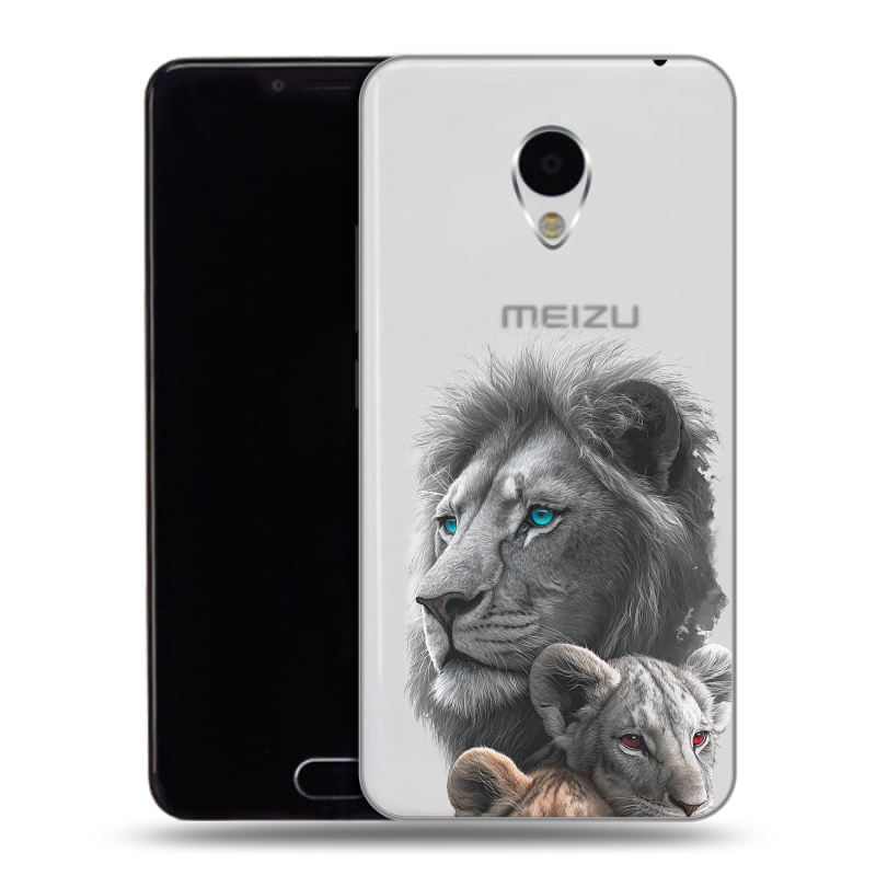 Пластиковый чехол на Meizu M3 с принтом Львы Пластиковый чехол на Meizu M3 с принтом Львы