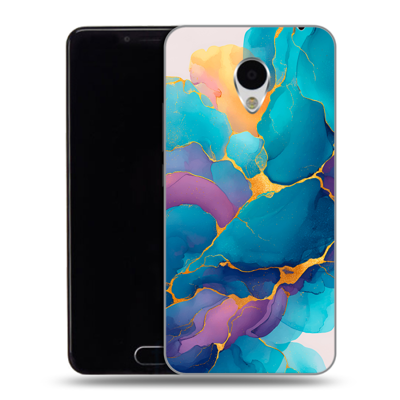 Пластиковый чехол на Meizu M3 с принтом Мрамор блестки Пластиковый чехол на Meizu M3 с принтом Мрамор блестки