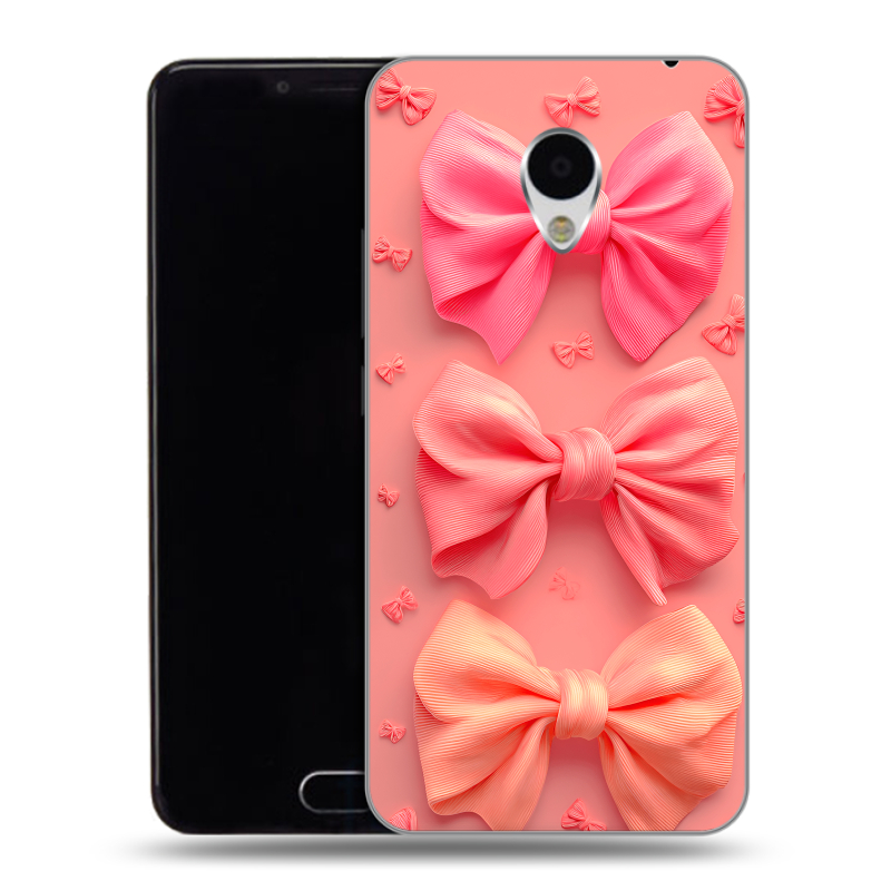 Пластиковый чехол на Meizu M3 с принтом Розовые бантики Пластиковый чехол на Meizu M3 с принтом Розовые бантики