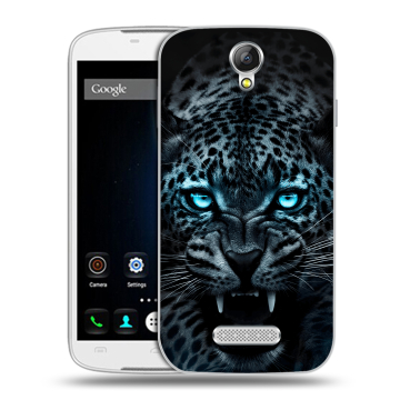 Силиконовый чехол на Doogee X6 с принтом Темный леопард Силиконовый чехол на Doogee X6 с принтом Темный леопард