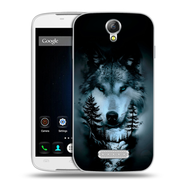 Силиконовый чехол на Doogee X6 с принтом Лесной волк Силиконовый чехол на Doogee X6 с принтом Лесной волк