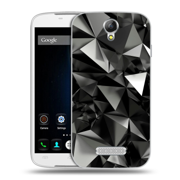 Силиконовый чехол на Doogee X6 с принтом Черные кристаллы Силиконовый чехол на Doogee X6 с принтом Черные кристаллы
