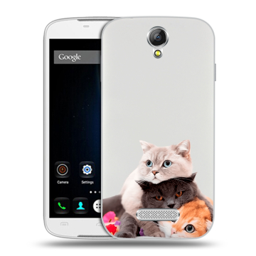 Силиконовый чехол на Doogee X6 с принтом Кошки Силиконовый чехол на Doogee X6 с принтом Кошки