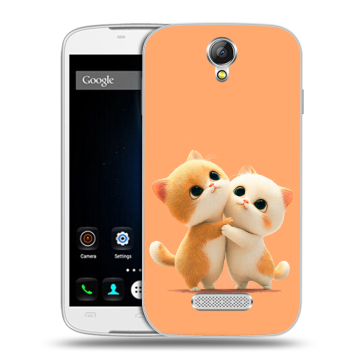 Силиконовый чехол на Doogee X6 с принтом Милые котики Силиконовый чехол на Doogee X6 с принтом Милые котики