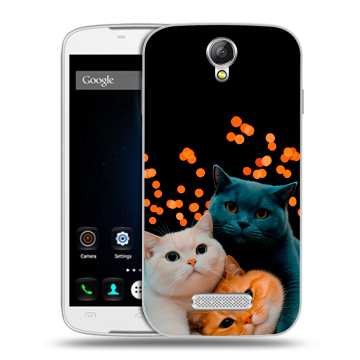 Силиконовый чехол на Doogee X6 с принтом Кошки Силиконовый чехол на Doogee X6 с принтом Кошки