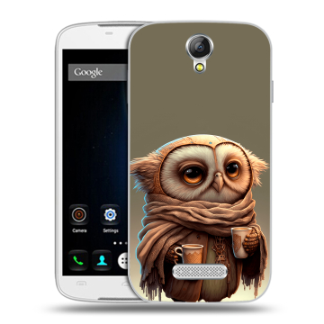 Силиконовый чехол на Doogee X6 с принтом Сова Силиконовый чехол на Doogee X6 с принтом Сова
