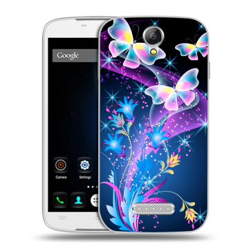 Силиконовый чехол на Doogee X6 с принтом Бабочки Силиконовый чехол на Doogee X6 с принтом Бабочки
