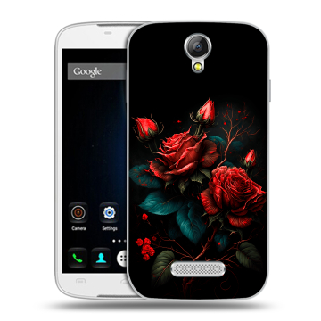 Силиконовый чехол на Doogee X6 с принтом Розы красные Силиконовый чехол на Doogee X6 с принтом Розы красные
