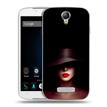 Силиконовый чехол на Doogee X6 с принтом Девушка в шляпе Силиконовый чехол на Doogee X6 с принтом Девушка в шляпе