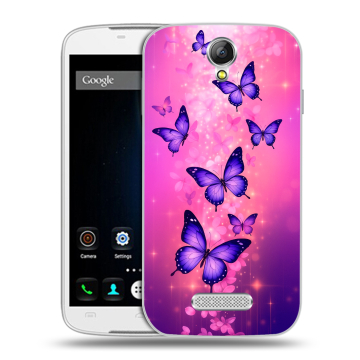 Силиконовый чехол на Doogee X6 с принтом Бабочки Силиконовый чехол на Doogee X6 с принтом Бабочки