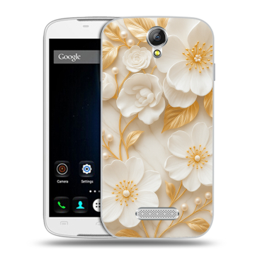 Силиконовый чехол на Doogee X6 с принтом Цветы Силиконовый чехол на Doogee X6 с принтом Цветы
