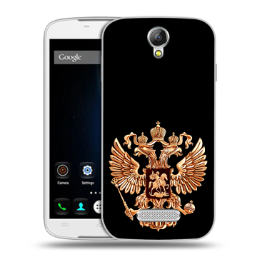 Силиконовый чехол на Doogee X6 с принтом Герб России золотой Силиконовый чехол на Doogee X6 с принтом Герб России золотой