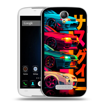 Силиконовый чехол на Doogee X6 с принтом Гоночные машины Силиконовый чехол на Doogee X6 с принтом Гоночные машины
