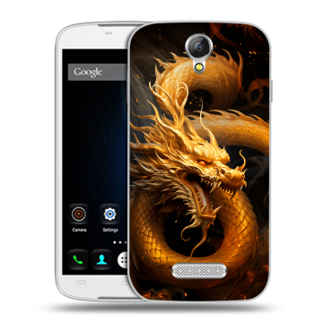 Силиконовый чехол на Doogee X6 с принтом Золотой дракон Силиконовый чехол на Doogee X6 с принтом Золотой дракон