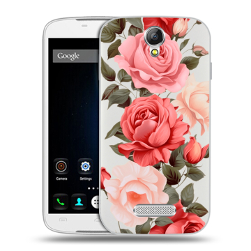 Силиконовый чехол на Doogee X6 с принтом Розы Силиконовый чехол на Doogee X6 с принтом Розы