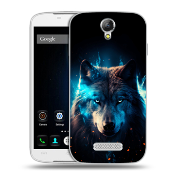 Силиконовый чехол на Doogee X6 с принтом Волк ночной Силиконовый чехол на Doogee X6 с принтом Волк ночной