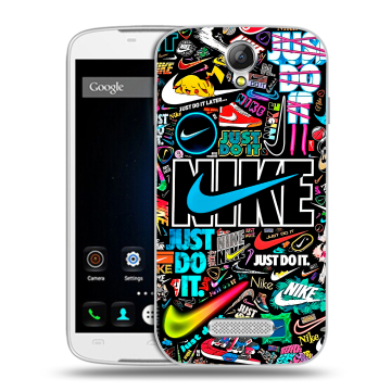 Силиконовый чехол на Doogee X6 с принтом найк nike черный Силиконовый чехол на Doogee X6 с принтом найк nike черный