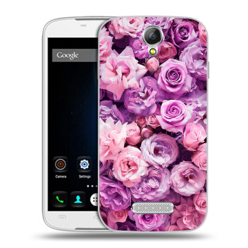 Силиконовый чехол на Doogee X6 с принтом лавандовые розы Силиконовый чехол на Doogee X6 с принтом лавандовые розы