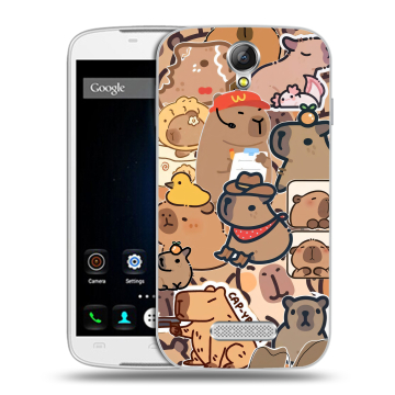 Силиконовый чехол на Doogee X6 с принтом капибара