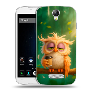 Силиконовый чехол на Doogee X6 с принтом сова Силиконовый чехол на Doogee X6 с принтом сова