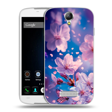 Силиконовый чехол на Doogee X6 с принтом цветы бабочки Силиконовый чехол на Doogee X6 с принтом цветы бабочки