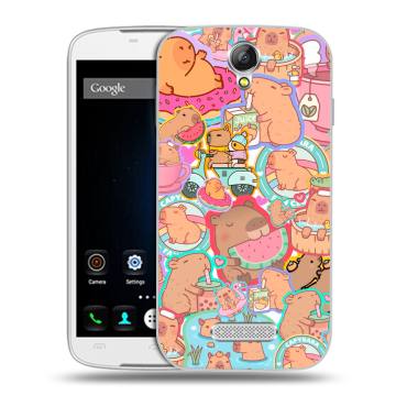 Силиконовый чехол на Doogee X6 с принтом капибары Силиконовый чехол на Doogee X6 с принтом капибары