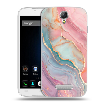 Силиконовый чехол на Doogee X6 с принтом розовый мрамор Силиконовый чехол на Doogee X6 с принтом розовый мрамор