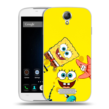 Силиконовый чехол на Doogee X6 с принтом Спанч боб Спанчбоб