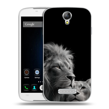Силиконовый чехол на Doogee X6 с принтом Лев кошки