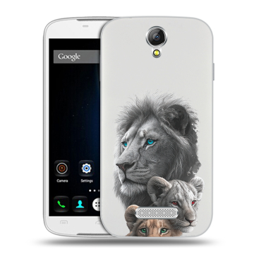 Силиконовый чехол на Doogee X6 с принтом Львы