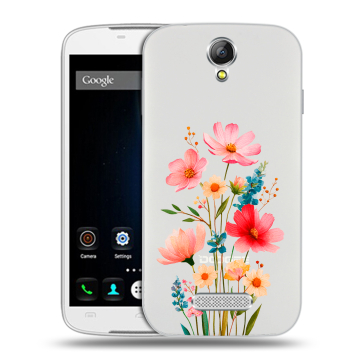 Силиконовый чехол на Doogee X6 с принтом Цветы