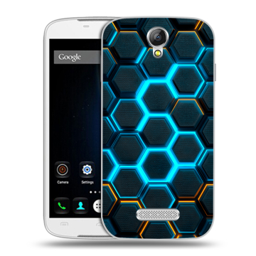 Силиконовый чехол на Doogee X6 с принтом Неоновые соты