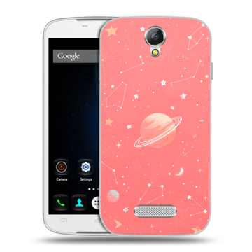 Силиконовый чехол на Doogee X6 с принтом Розовый космос