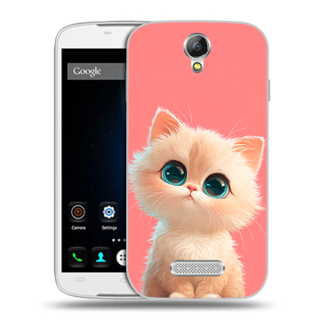 Силиконовый чехол на Doogee X6 с принтом Розовый котенок Силиконовый чехол на Doogee X6 с принтом Розовый котенок