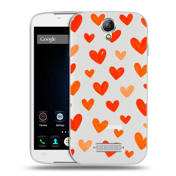 Силиконовый чехол на Doogee X6 с принтом Сердечки