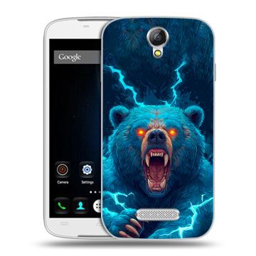Силиконовый чехол на Doogee X6 с принтом Медведь Силиконовый чехол на Doogee X6 с принтом Медведь
