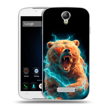 Силиконовый чехол на Doogee X6 с принтом Медведь