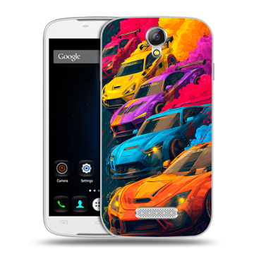 Силиконовый чехол на Doogee X6 с принтом Тачки