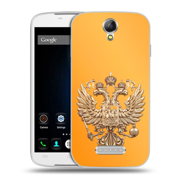 Силиконовый чехол на Doogee X6 с принтом Герб Флаг России