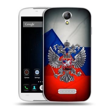 Силиконовый чехол на Doogee X6 с принтом Флаг России Силиконовый чехол на Doogee X6 с принтом Флаг России