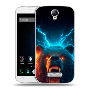 Силиконовый чехол на Doogee X6 с принтом Медведь