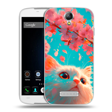 Силиконовый чехол на Doogee X6 с принтом Красивый кот