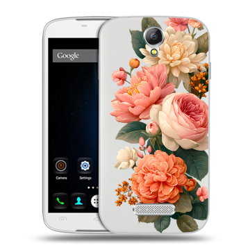 Силиконовый чехол на Doogee X6 с принтом цветы