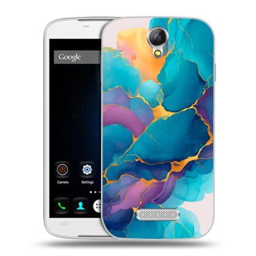 Силиконовый чехол на Doogee X6 с принтом Мрамор блестки