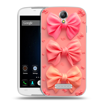 Силиконовый чехол на Doogee X6 с принтом Розовые бантики Силиконовый чехол на Doogee X6 с принтом Розовые бантики