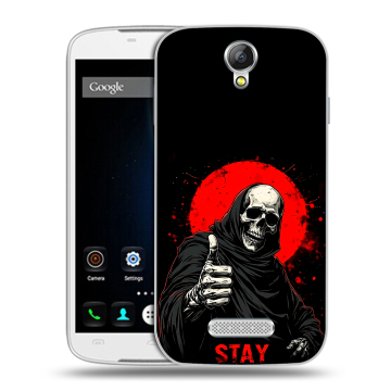 Силиконовый чехол на Doogee X6 с принтом смешной скелет