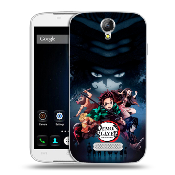 Силиконовый чехол на Doogee X6 с принтом Demon Slayer Клинок рассекающий демонов
